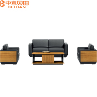 中意贝田 BT-S1016 办公沙发组合商务接待经理室沙发简约1+1+3茶几组合