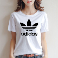 阿迪达斯 (adidas)2023夏季新款透气舒适时尚修身跑步运动休闲圆领短袖T恤女 GN2899/白色