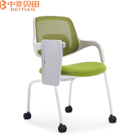 中意贝田 BT-Y249 会议室椅子可移动透气网办公椅带桌板培训折叠椅接待椅会议椅