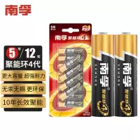 南孚5号电池12粒 五号碱性 聚能环4代 南孚5号12B适用耳温枪/血糖仪/无线鼠标/遥控器/血压计/挂钟/血氧仪等