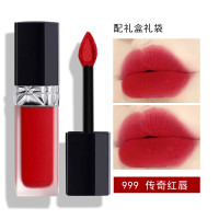 迪奥(Dior)烈焰蓝金持久哑光锁色黑管唇釉持妆口红 999 传奇正红