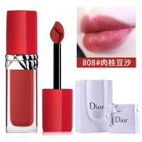 迪奥(Dior)烈焰蓝金持久哑光锁色黑管唇釉持妆口红 红管唇釉808 肉桂奶茶
