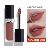 迪奥(Dior)烈焰蓝金持久哑光锁色黑管唇釉持妆口红 300 茶棕奶咖