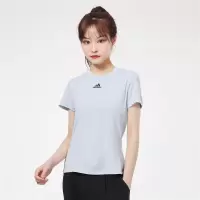 阿迪达斯 (adidas)快干女t恤 2023夏季新款运动服跑步透气圆领短袖清凉半袖休闲服 H20747/蓝色
