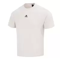 阿迪达斯(adidas)T恤男装女装 2023夏季新款运动服健身训练上衣透气情侣圆领短袖 H65780-灰白