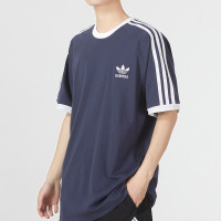 阿迪达斯 (adidas) 三叶草官方圆领透气运动服男装短袖夏季新款宽松纯棉T恤休闲半袖 HE9545
