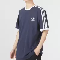 阿迪达斯 (adidas) 三叶草官方圆领透气运动服男装短袖夏季新款宽松纯棉T恤休闲半袖 HE9545