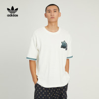 阿迪达斯 (adidas)三叶草短袖男装 2023夏季新款运动休闲宽松透气圆领T恤上衣 HS2016 白色