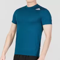 阿迪达斯(adidas)男装短袖 23夏新款运动服跑步健身训练半袖快干透气圆领休闲t恤衫 GM5071/靛蓝色
