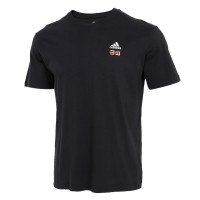 阿迪达斯 (adidas)短袖T恤男装夏季新款运动服针织透气圆领休闲上衣GN7336黑色