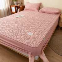 意尔德加厚夹棉刺绣床笠单件床罩透气保暖床套防尘罩床垫保护套床上用品