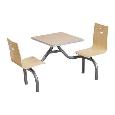 中意贝田 BT-C0026 两人位餐桌椅组合常规不锈钢食堂餐桌