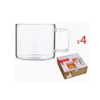 金灶带把玻璃茶杯 一盒4个