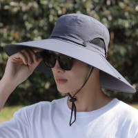 遮阳帽男户外防晒帽子 深灰色