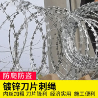 宏科特 镀高锌防锈防盗刀片刺绳 防盗围墙刺网防爬刺带刺铁丝网刺滚笼 国标级防锈加密双螺旋 1卷