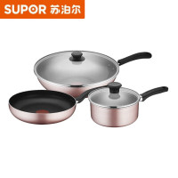苏泊尔(SUPOR)火红点不粘三件套30cm炒锅26cm煎锅18cm奶锅VTP2101T
