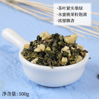 企购优品白桃乌龙茶包水蜜桃乌龙茶奶茶店专用商用芝士桃桃有三角茶包 水蜜桃乌龙茶散茶 500g /包