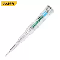 得力(deli)高亮度彩光透明测电笔多功能感应电笔验电笔12-250V DL8004