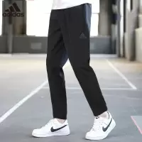 阿迪达斯(adidas)休闲裤男裤23夏新款运动裤跑步健身训练卫裤宽松快干透气长裤子HF8985/经典黑-直筒_1368