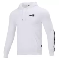 彪马(Puma)卫衣男23春季新款运动服舒适透气时尚简约休闲服连帽卫衣套头衫849590-02/白色/休闲简约_4755