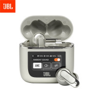 JBLTOUR PRO2静噪耳机 蓝牙耳机 主动降噪真无线耳机 无线运动耳机 智能LCD屏 防水防汗 香槟金