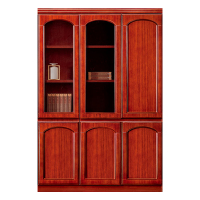 鸿业盛大FSC-605右三门书柜办公室柜子文件柜木质资料柜油漆贴实木皮书柜储物柜1350L*420W*20_567175