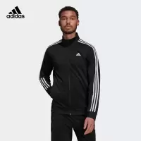 阿迪达斯(adidas)外套男装 2023春季新款运动服防风休闲服上衣跑步训练立领夹克 H46099/偏小/经典三条纹