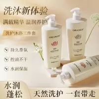 奥兰诺山茶花洗护沐三件套滋润控油洗发水沐浴露护发素套装-[山茶花洗护3件套]
