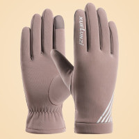 三极 TP3405 男士触屏加绒保暖滑雪手套 棕色 均码(LX)