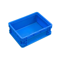 花啼 蓝色EU物流周转箱 PP塑料零件周转箱 400*300*147mm 1个