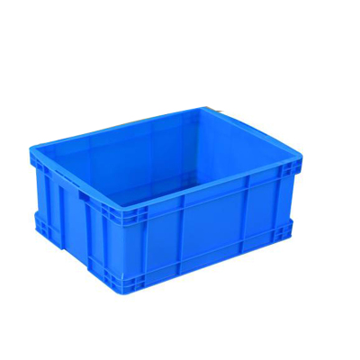 花啼 蓝色塑料周转箱 PE塑料零件周转箱 450*335*100mm 1个