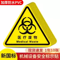 机械设备安全标示牌 贴纸电力牌子标识牌警告标志 12*12cm 10张 医疗废物