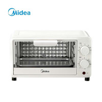 美的(Midea)PT10X1烤箱 多功能家用 迷你小烤箱 电烤箱蛋糕烘焙 60-230℃调温 白色 10L迷你烤箱