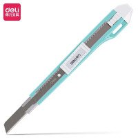 得力(deli) 2031美工刀 小号金属护套裁纸刀美工刀 浅绿[6把装]