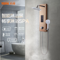 约克(YORK) YK-X1镜面金 钛金黑 集成热水器花洒一体式机即热式电热水器免储水家用智能恒温变频淋浴屏 豪华恒温款