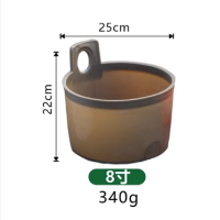 老式粪水瓢熟胶牛筋材料带木柄牛筋材质(灰色8寸) 带1.2米实木柄
