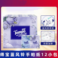 得宝Tempo 纸巾印花蓝风铃香手帕纸12小包