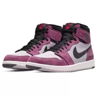 耐克(NIKE)男鞋 2023春季新款Air Jordan黑紫高帮板鞋皮革运动休闲篮球鞋 DB2889-500