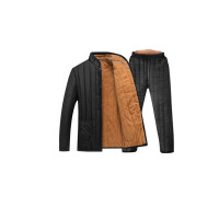 加厚内穿棉袄棉裤套装黑色 L