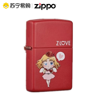 [苏宁自营]官方zippo正版打火机之宝爱情丘比特zipo彩印防风煤油情侣对机表白zip