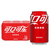 可口可乐(cocacola) 可口可乐汽水 碳酸饮料 330ML*6罐