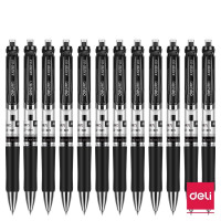 得力(deli) 按动中性笔S01 0.5mm 12支/盒单盒装 黑色