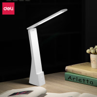 得力(deli)17855A 台灯 白色 单个装 LED可折叠台灯 触控宿舍卧室床头灯 1200mA可充电锂电