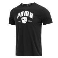 彪马(PUMA)男装 2023夏季新款时尚印花圆领短袖T恤舒适透气运动休闲服上衣 523743-01