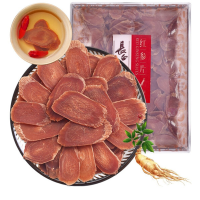 长白山人参红参片100克盒装2.0cm-4.0cm大片纯正高丽参品种 礼品健康煲汤补品泡水材料 单盒价