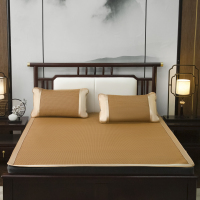 Toptzy家纺 长城格ZYJF-17凉席升级版可折叠藤席三件套宿舍凉席枕套2米