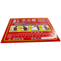 HUGONG PVC标志牌 消火栓灭火器使用方法安全标识贴 荧光警示贴 灭火器52*42cm