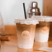 象本 一次性咖啡杯套装 350ml+管+纸100套+talk贴100枚 1套(货期3-5天)