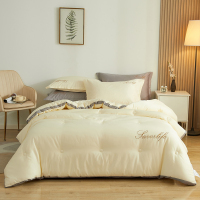 Toptzy家纺 奶鹅黄ZYJF-31床上用品被子双边立体加厚保暖冬被1.8米7斤