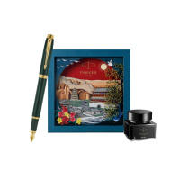 派克IM复古绿流金墨水笔+大唐盛世礼盒